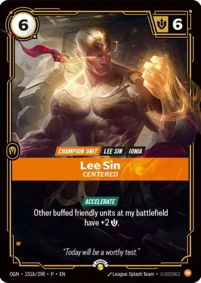 Lee Sin Centered - OGN-151b-p - Promotional Cards - Riftbound card